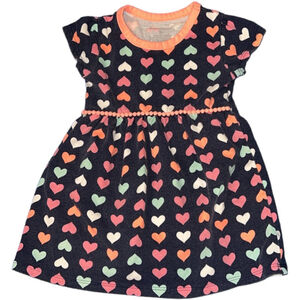 Girls Healthtex Dress Size 18 Months Blue Pink Hearts